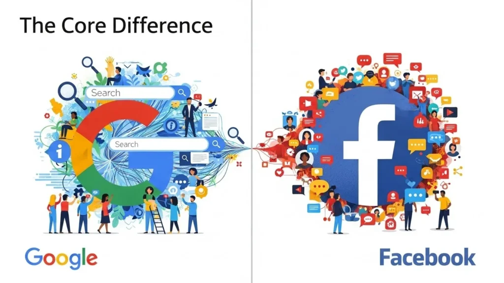Google vs Facebook: The Core Difference