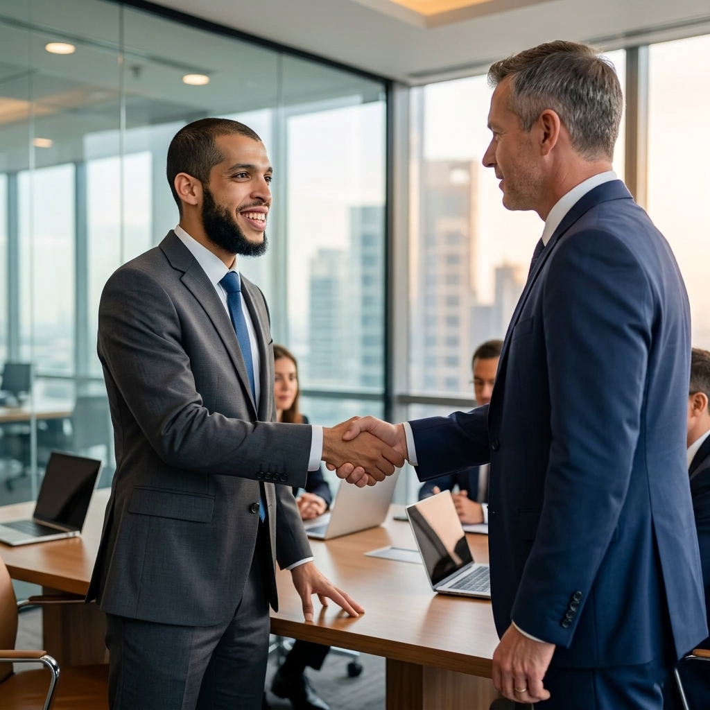 No contract marketing agency month-to-month partnership handshake