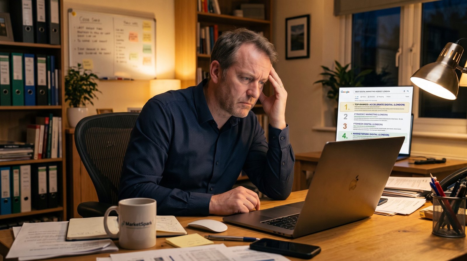 Business owner frustrated seeing competitor rank higher on Google