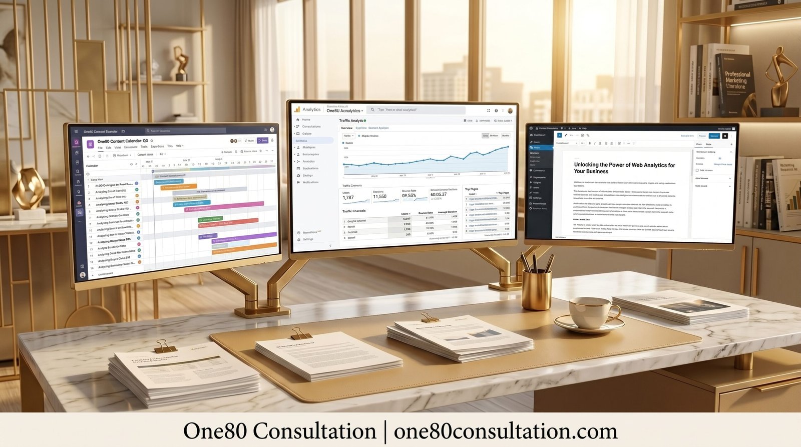 Ohio business owner reviewing content marketing results and lead growth